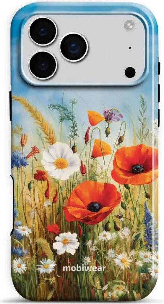 Handyhülle für iPhone 17 Pro Max, Mobiwear Elite Pro, Wiesenblumen