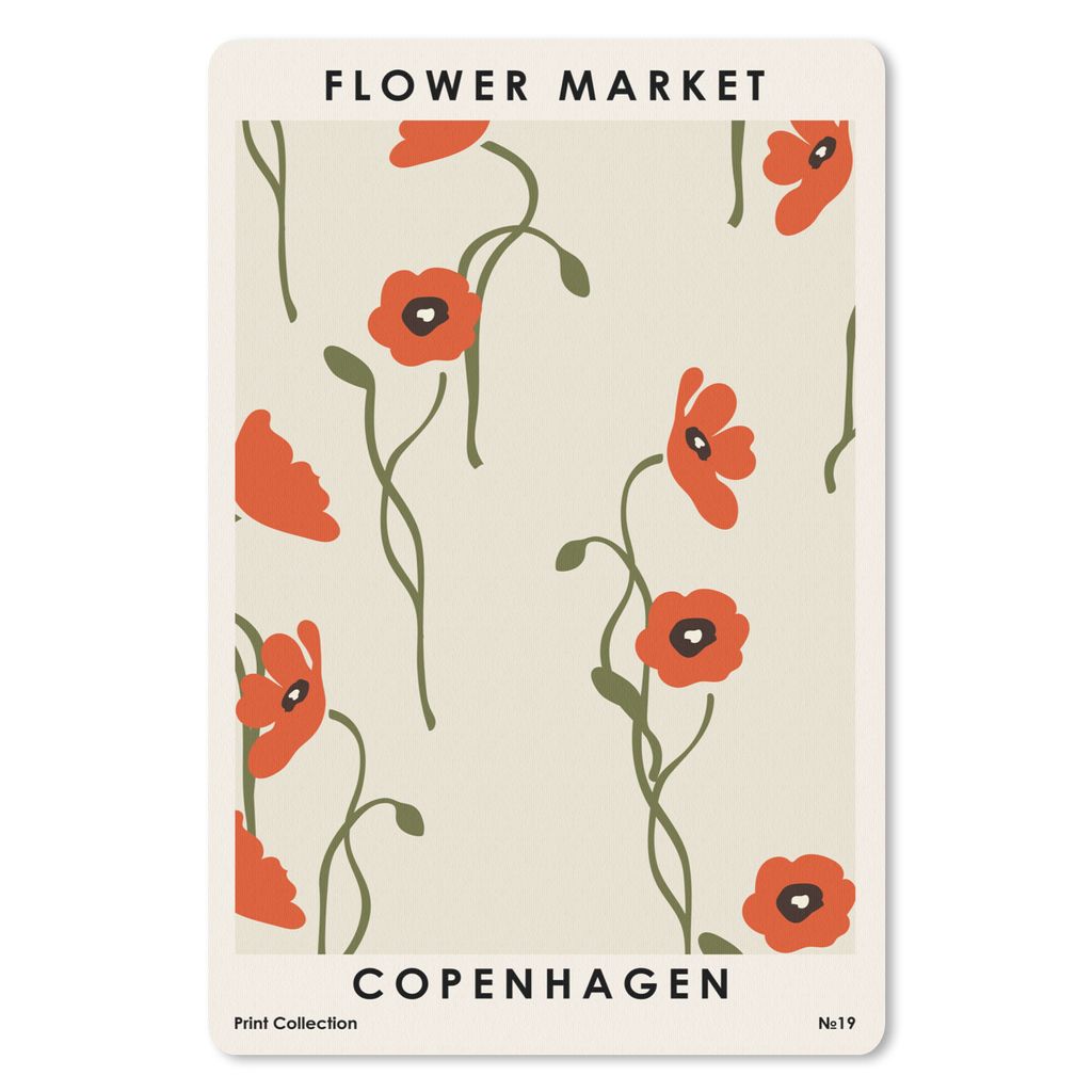 MuchoWow Mauspad Mousepad Blumen - Kopenhagen - Rot - Pastell 40x60 cm - Mousepads - Maus Mat - Pad - Mausunterlage - Schreibtisch Accesoire