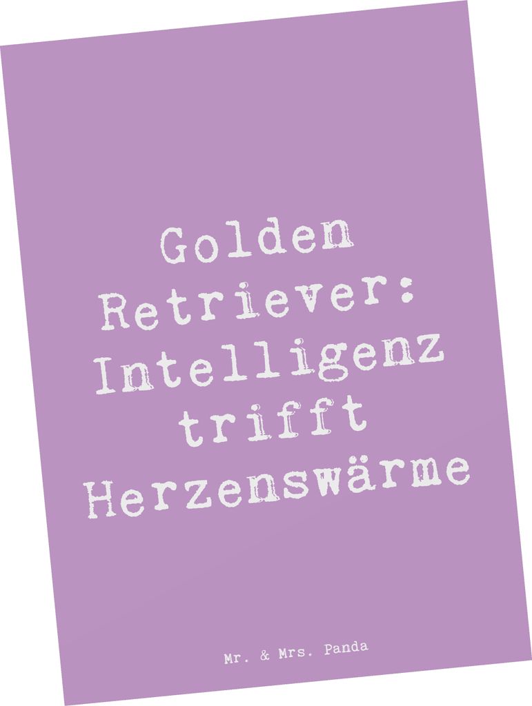 Mr. & Mrs. Panda Postkarte Spruch Golden Retriever Liebe - Lavendeltraum - Geschenk, Hunderasse, warme Gemüt, Vierbeiner, Haustierliebe, bildkarte...