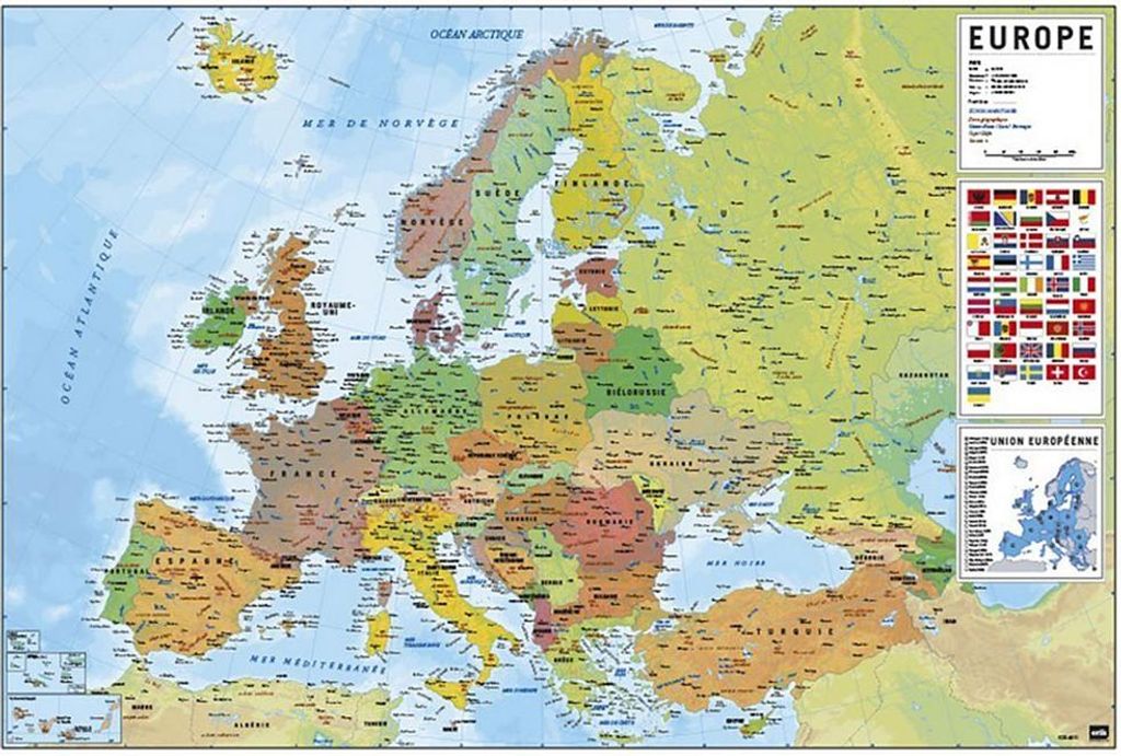 Erik Editores Carte Europe Plakat One Size