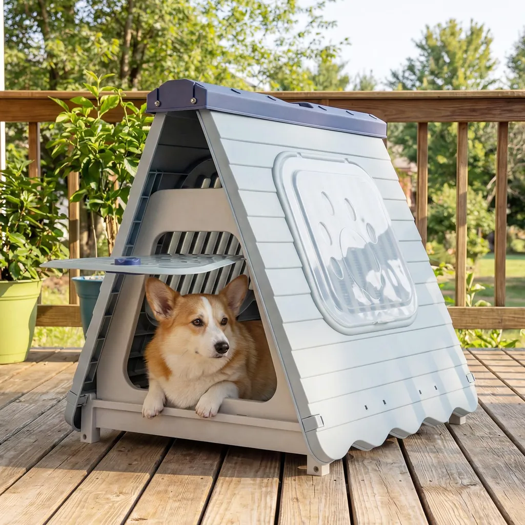 Niche Pliable Portable pour Chien avec Trappe de Sécurité et Aérations