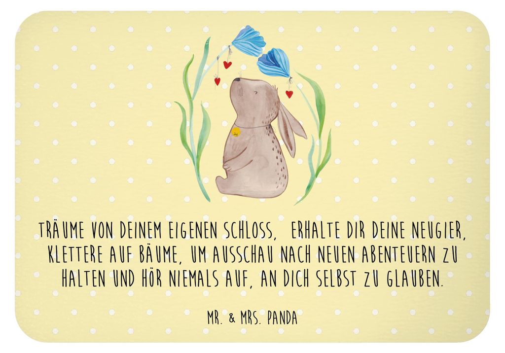 Mr. & Mrs. Panda Magnet Hase Blume - Gelb Pastell - Geschenk, Ostern, haftmagnet, Taufe, Schwangerschaft, whiteboardmagnet, zettelhalter, Geburtsta...