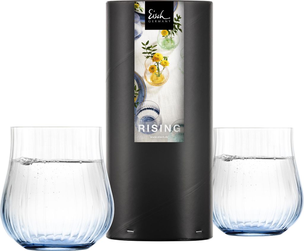 Eisch 2 Allround Becher 113/9 blau in Geschenkröhre RISING 78711314