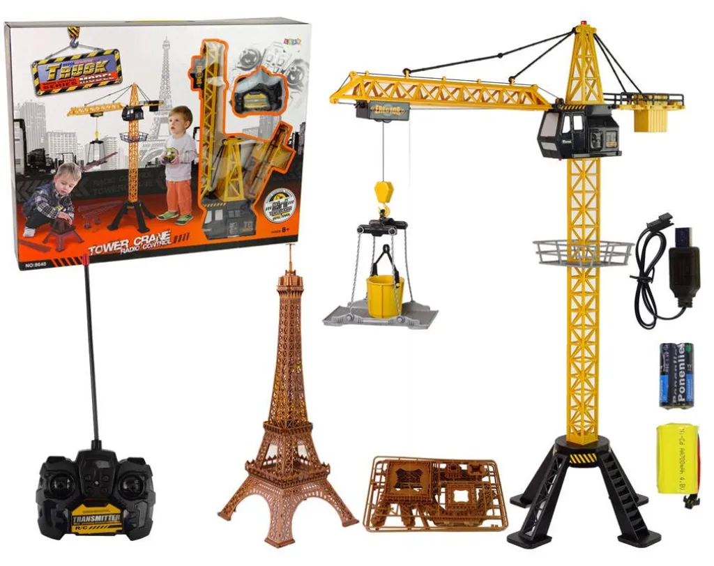 Grue de chantier 90 cm rotative Pilot R/C Tour Eiffel avec treuil