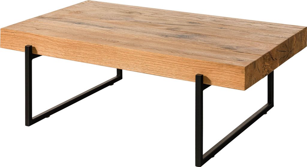 MASSIVMOEBEL24 Couchtisch Eiche 120x60x35 natur geölt LOUNGE COLLECTION #02