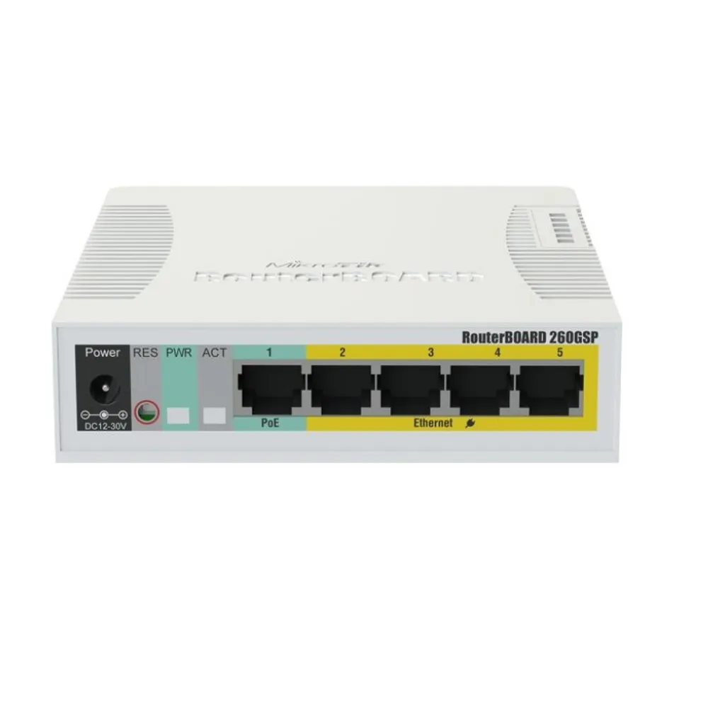 Switch PoE MikroTik RB260GSP pour Caméras IP et Bornes Wi-Fi Gigabit