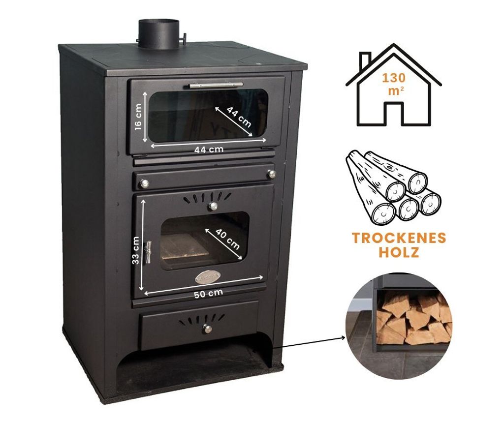 Kaminofen Holzofen Wasserführend Zvezda GF VR 16 Backofen Produktbild 5