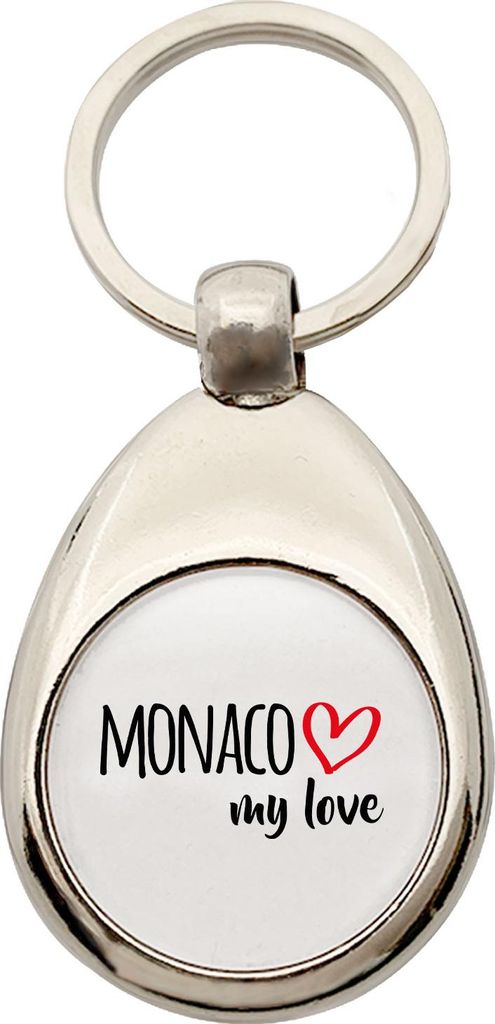 Huuraa Schlüsselanhänger Monaco my love Metall Schlüsselring Einkaufswagenchip Geschenkidee