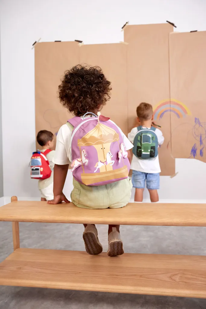 Sac à dos Lässig Tiny Drivers Carousel : Confortable et Anti-Glissement