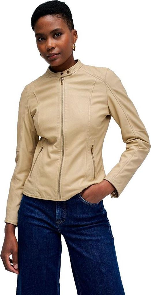 Salsa Jeans 21010383 Slim Fit Lederjacke Beige XL Damen Beige XL