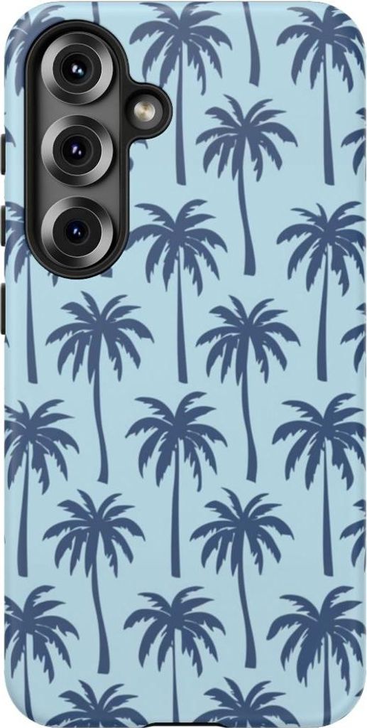 Blaues Palmenmuster – Hülle Kompatibel mit Samsung Galaxy S25