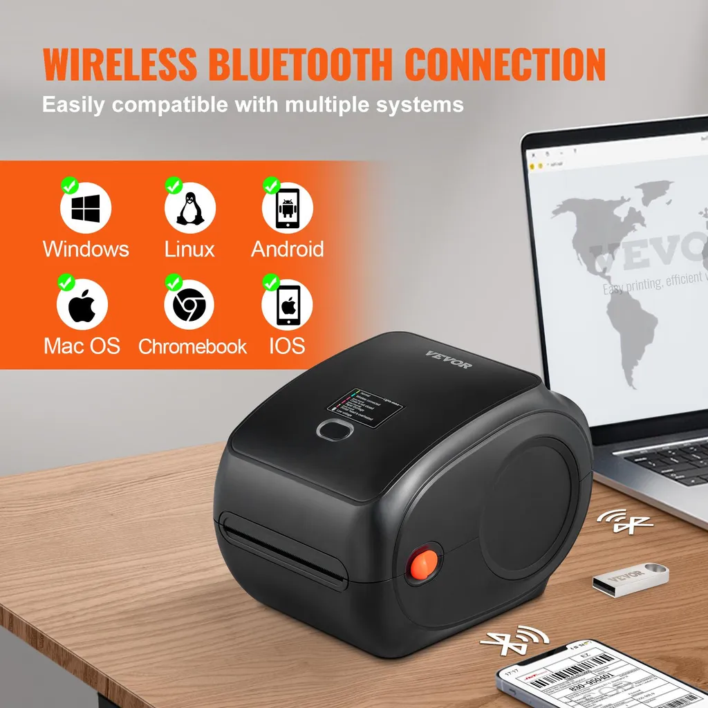 Étiqueteuse thermique Bluetooth haute résolution 300dpi pour PC et Mobile