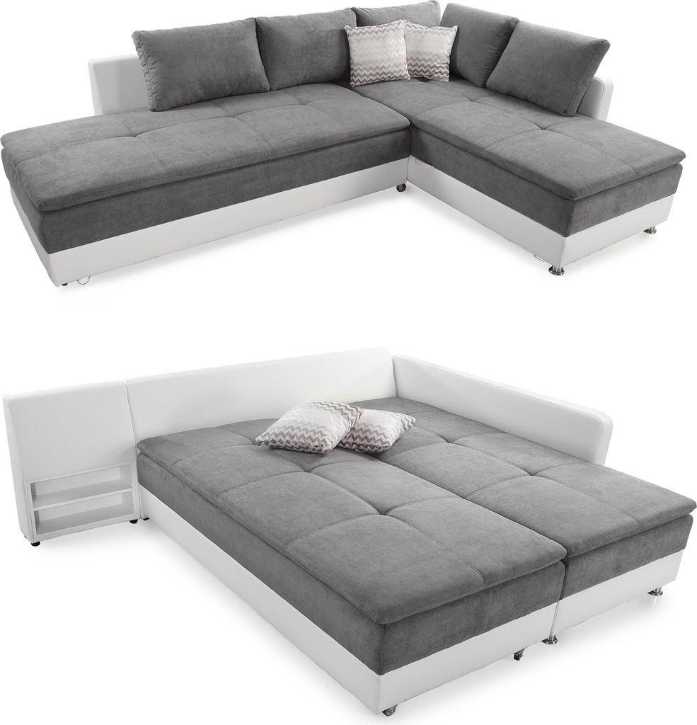 Federkern Ecksofa Doppelbett Dauerschläfer Bettkasten Couch Produktbild 