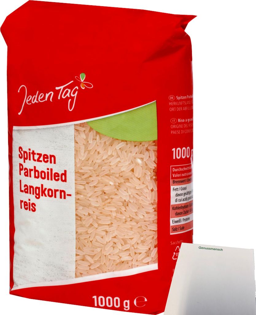 Jeden Tag Spitzenlangkorn Reis Parboiled (1kg Packung) + Produktbild 