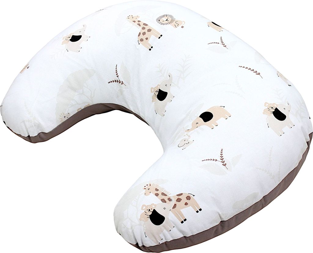 TupTam Baby Stillkissen Klein mit Baumwoll-Bezug, Farbe: Savanne Beige / Dunkelbeige