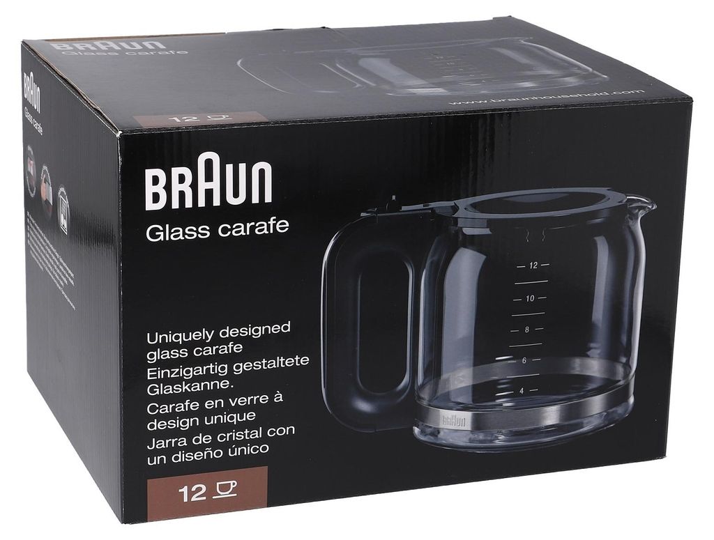 Braun BRSC005, Karaffe, Schwarz, Glas, Kunststoff, Rund, 1 Produktbild 