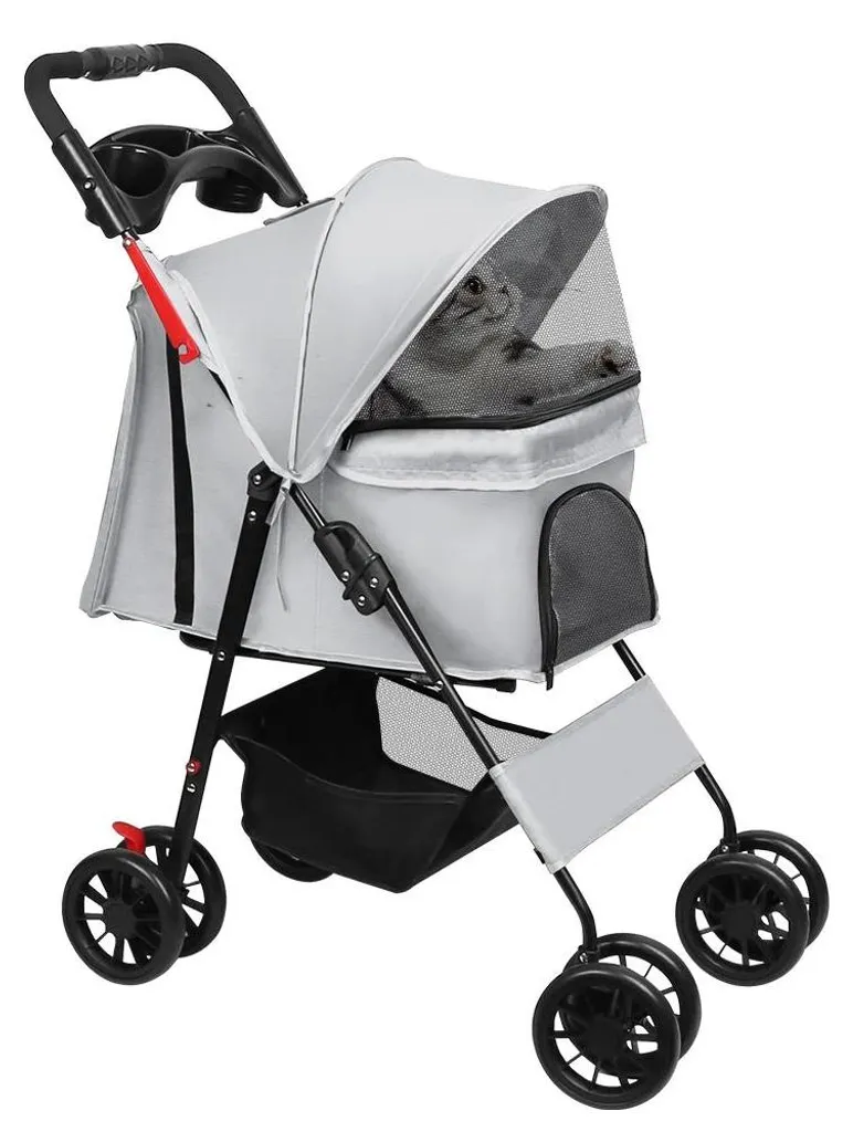 Chariot pour animaux de compagnie pliable avec 4 roues - Modèle 61cm - 2