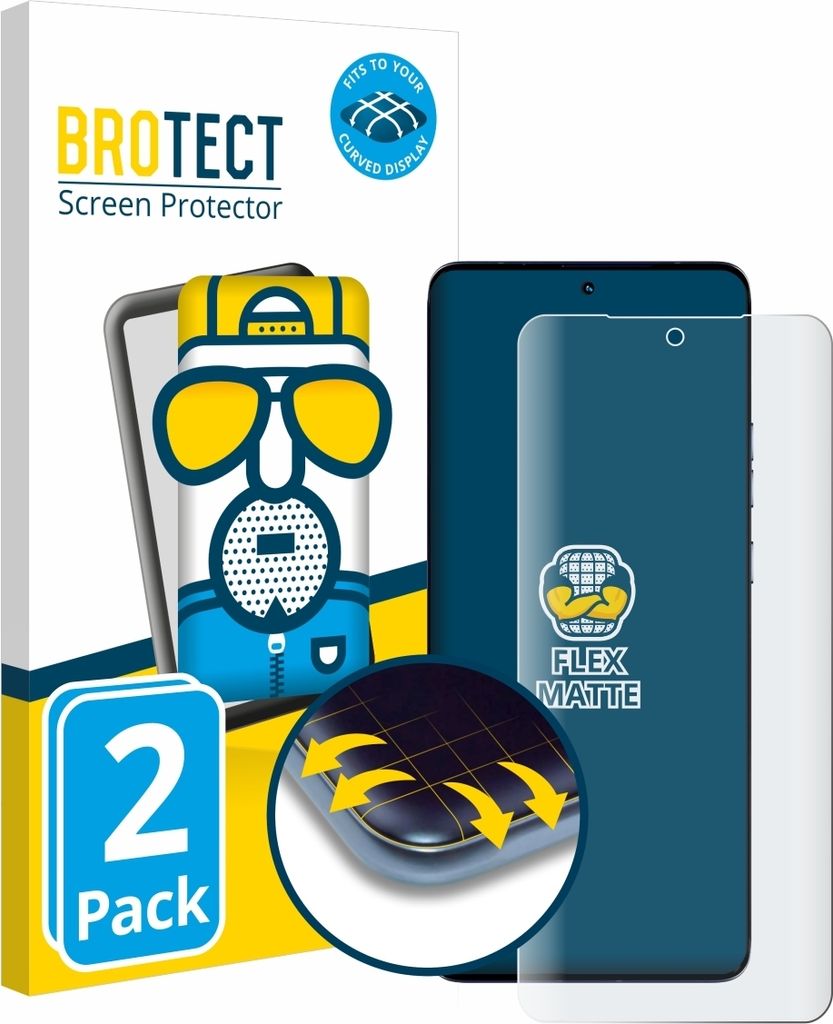 2x BROTECT Fullscreen Schutzfolie für Motorola Edge 50 Ultra / 50 Pro / 50 Fusion Displayschutz Folie Fullcover Matt Entspiegelungsfolie