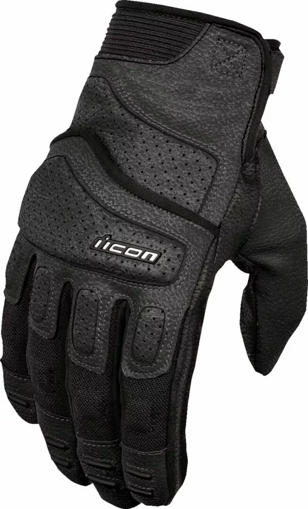 Gants de moto femme Icon Superduty3 en cuir noir taille L - Protection