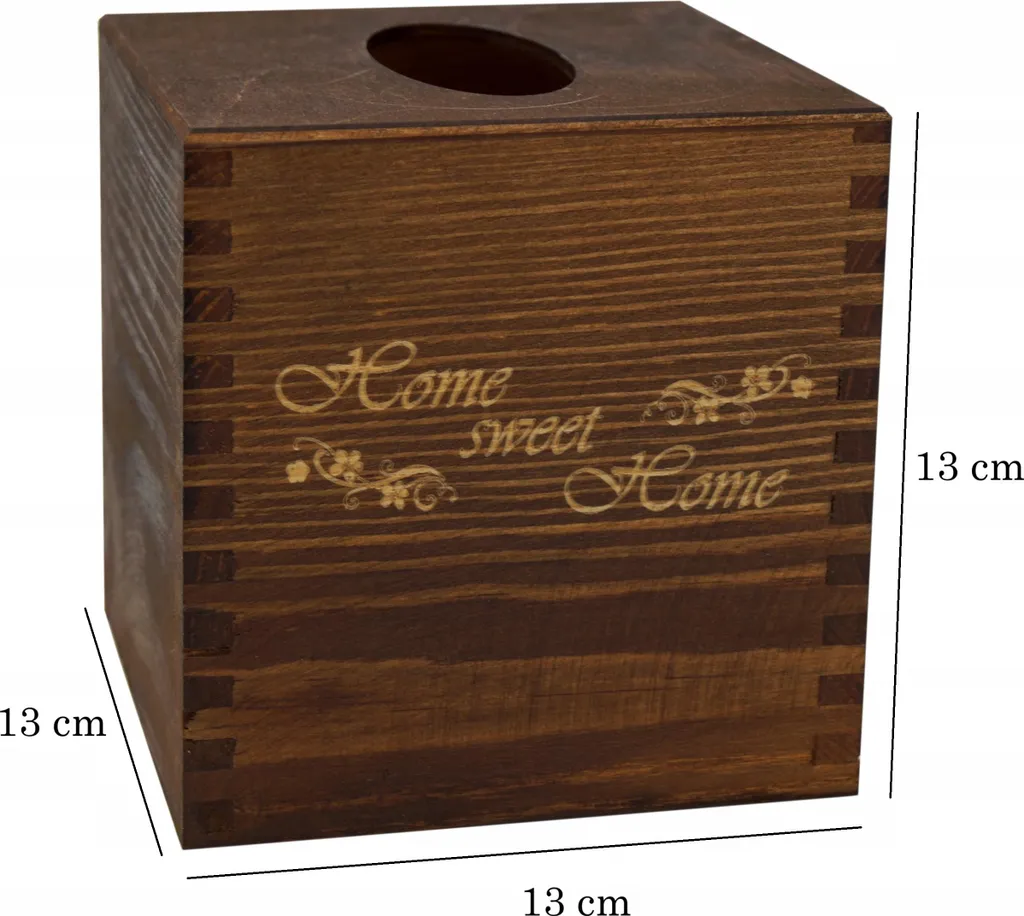 Porta Fazzoletti Quadrato Marrone Inciso - Design Minimal per Ufficio - 4