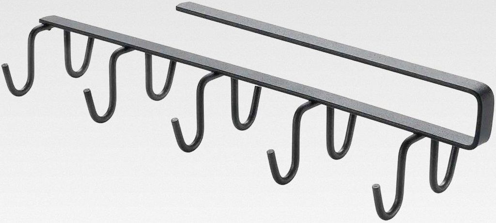 Tassenhalter zum Aufhängen in der Küche – Untersetzer für Tassen, ideal auch für Topflappen und Utensilien, mit 10 Haken, aus Stahl, 6 x 25 x...