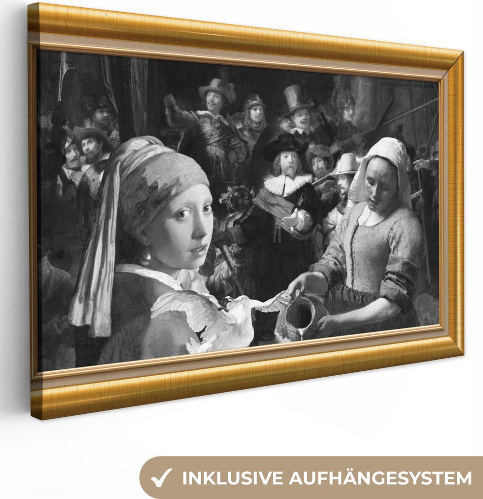 OneMillionCanvasses - Leinwandbilder - 140x90 cm, Kunst - Alte Meister - Gold - Liste, Wandbilder Kunstdruck Wanddekoration
