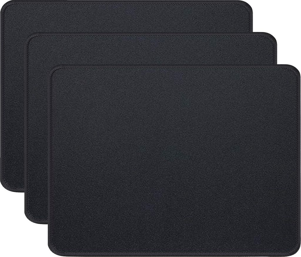 3er-Pack Standard-Mauspads mit genähten Kanten, bequemes Produktbild 