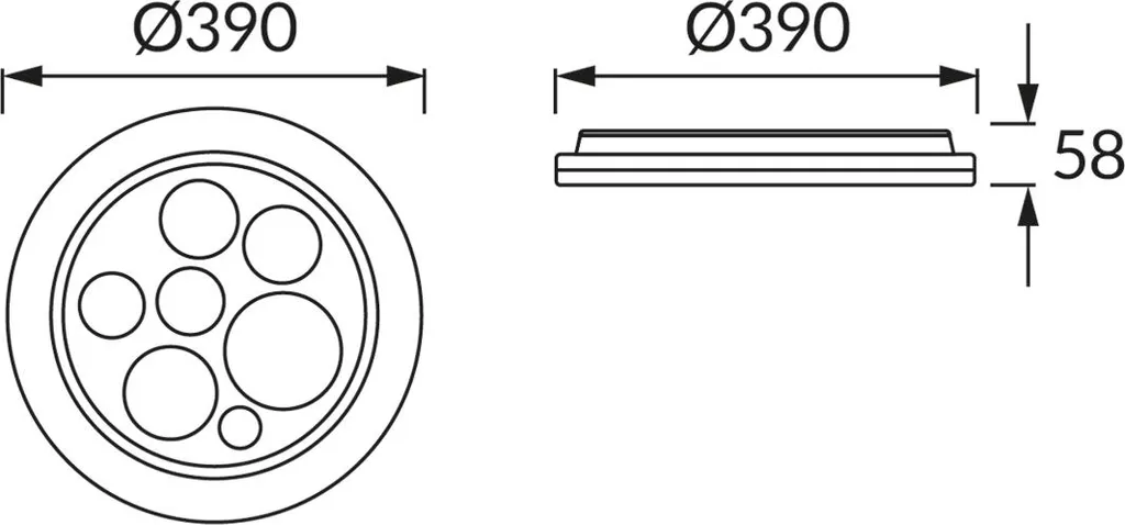 Plafonnier design cercles lumineux 24W blanc avec couleur variable