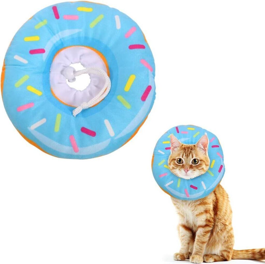 Halskrause Katzen Halsband Soft Weich Katze Schutzkragen Anti Biss Safety Einstellbarer Schützender Kragen für Haustiere Katzen Hunde Welpen Kät...