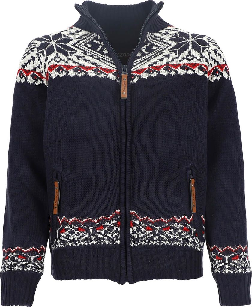 Lizzard Sports Damen Sweatjacke mit Stehkragen - Sweater mit Frontreißverschluss und Taschen in Navy-White Größe XL
