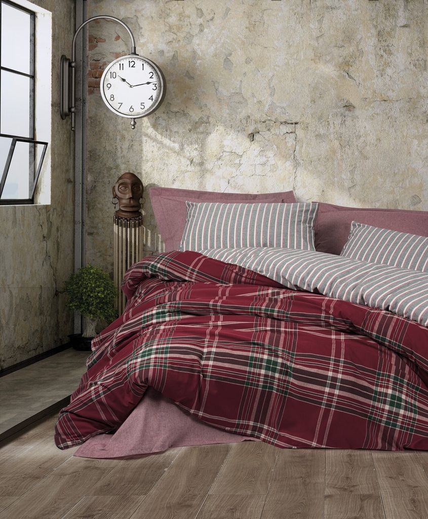 L'Essentiel Linge de Maison, Pledd - Claret Red, Weinrot, Doppel-Bettbezug-Set, 50 % BAUMWOLLE / 50 % POLYESTER, 200 x 220 cm