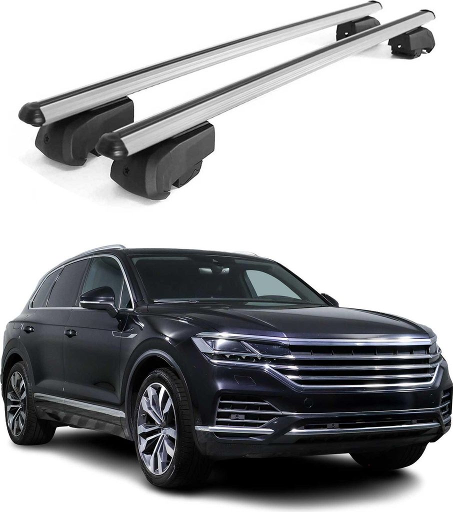Dachträger Grundtäger für VW Touareg 2018-2023 75kg Aluminium Silber 2 tlg