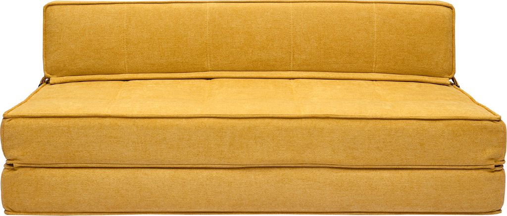 Miliboo - 2-Sitzer Schlafsofa in senfgelbem Stoff mit Produktbild 