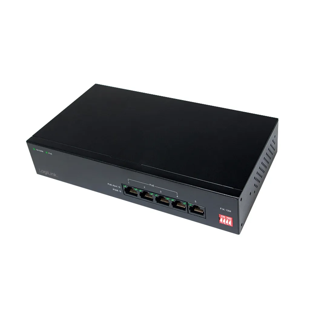 Switch PoE 5 ports LogiLink idéal pour Caméras IP et Bornes WiFi Noir