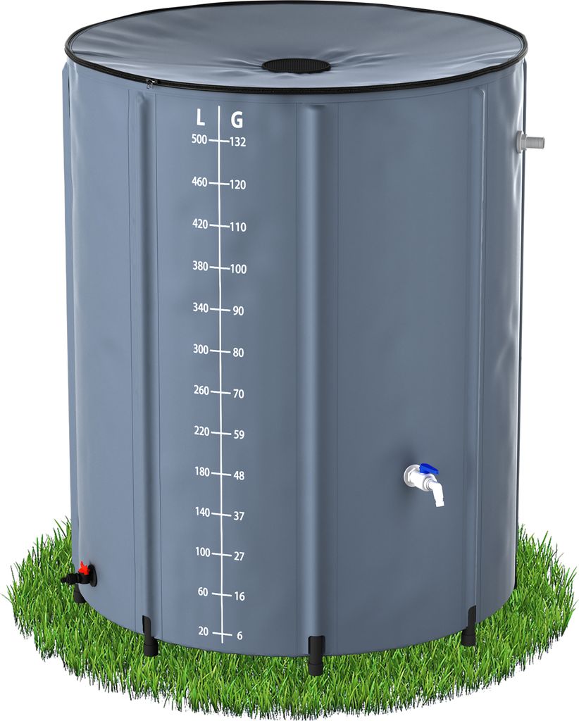 LARS360 500 Liter Faltbare Regentonne, Regenwassertonne, Produktbild 
