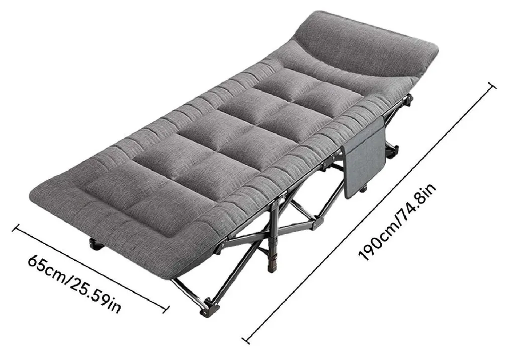 Lit de camp confortable contre le mal de dos | Structure acier robuste - 2