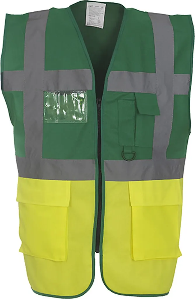 Gilet YOKO HVW801 Verde/Giallo L: Qualità Executive per il Tuo Lavoro