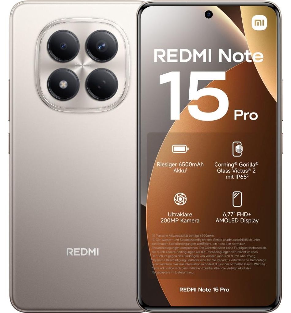 Xiaomi Redmi Note 15 Pro 4G 256GB, 8GB RAM, Titanium Produktbild 