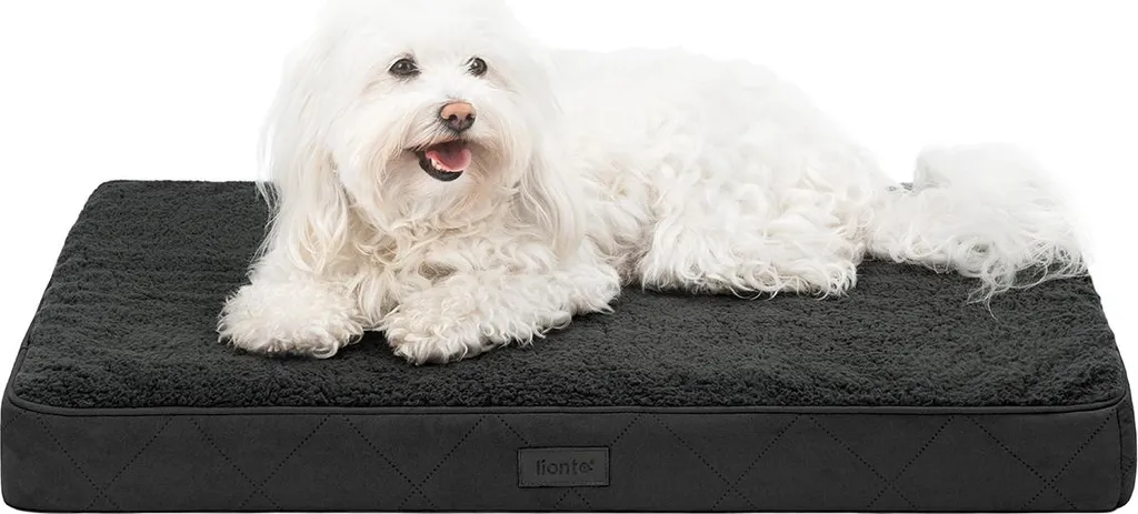 Cuccia Ortopedica lionto Nera 76x51 | Letto per Cani Alta Qualità