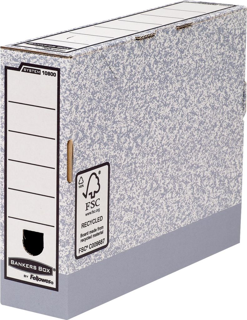 Fellowes Fellowes Ablagebox Bankers Box System, 8,0x26,0x31,5cm, grau/weiß