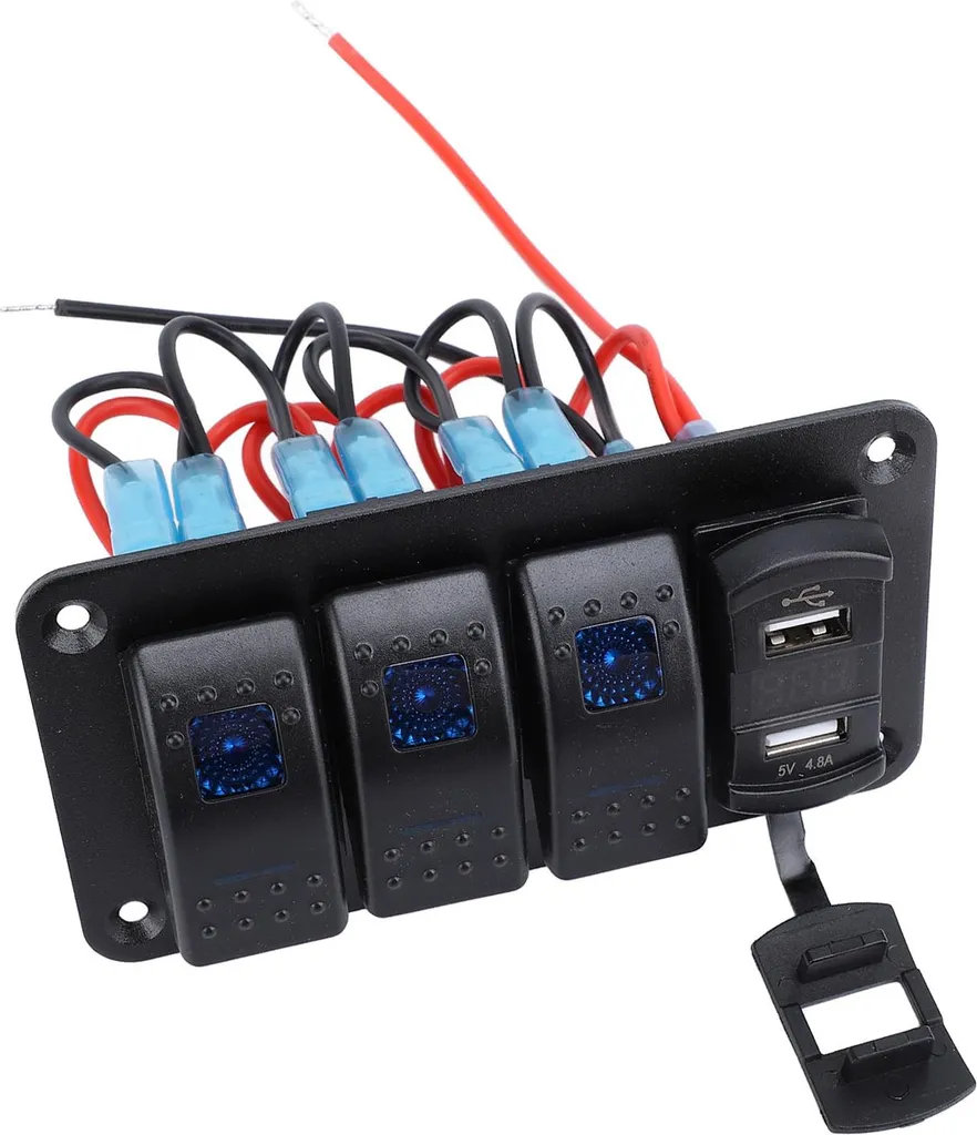 Pannello Di Presa Di Carica USB Per Auto Da 12 V QC3.0 Con Accendisigari, Voltmetro A LED E Interruttore A Bilanciere Per Barca Suv Camion Roulotte Nautica 90067884