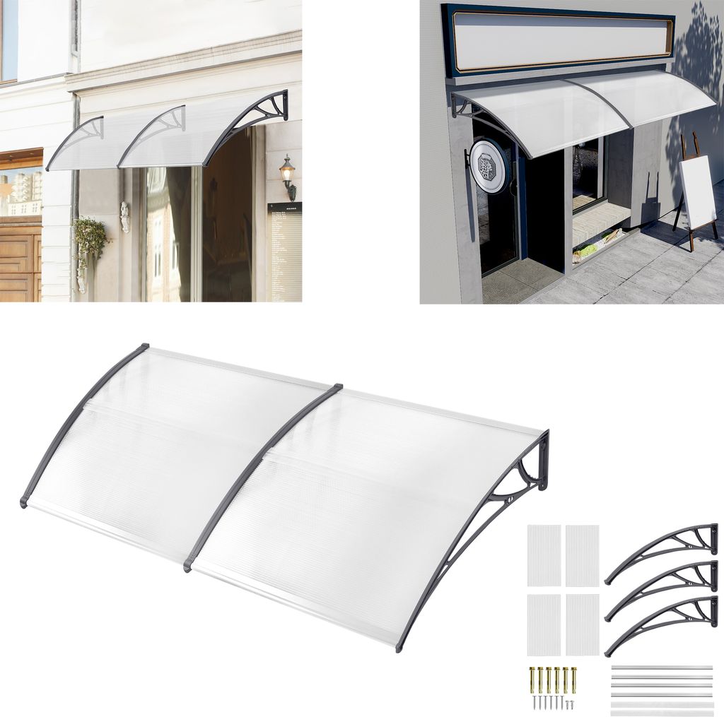 XMTECH Vordach Haustürvordach 200x100cm Pultbogenvordach Produktbild 