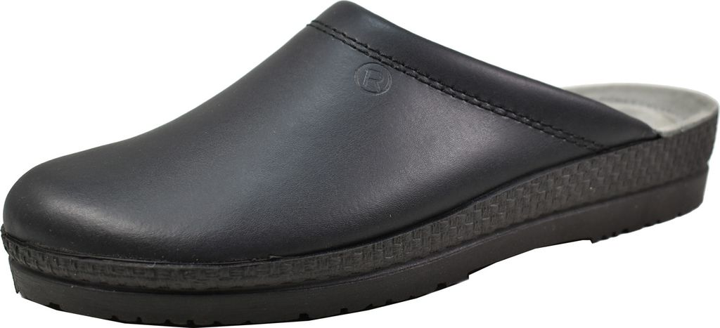 Rohde Herren Pantoletten Clogs Leder Neustadt-H 1515, Größe:40 EU, Farbe:Schwarz