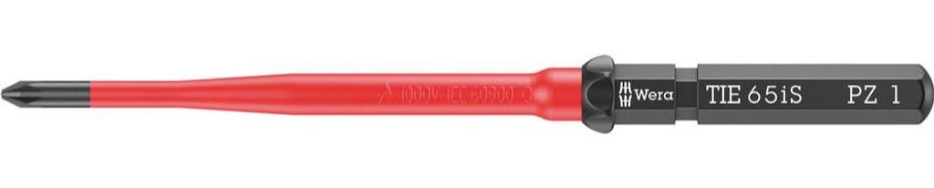 Wera Kraftform Kompakt VDE 65 iS PZ 1 x 157 mm TIE SB Elektriker Pozidriv Wechselklinge PZ 1 (05006566001)