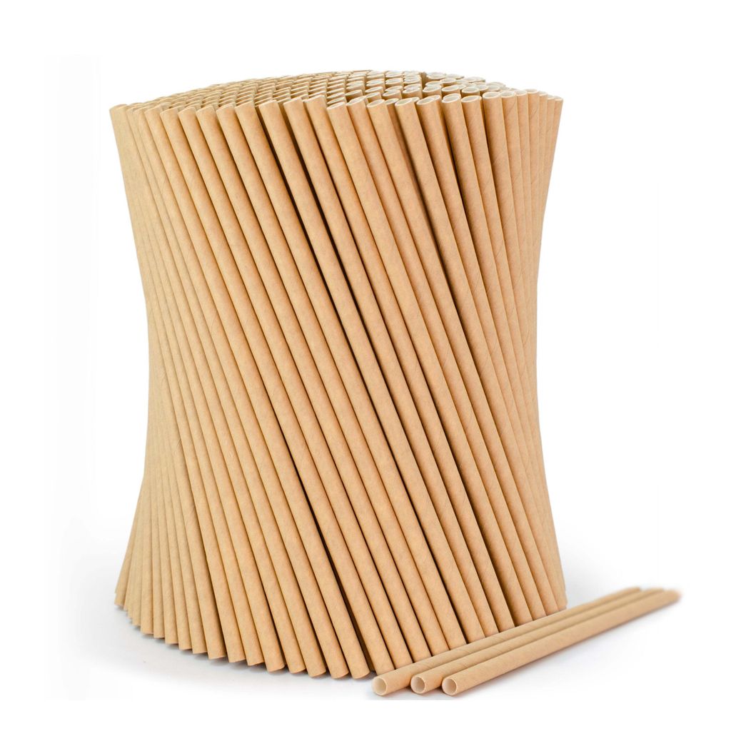 500 Strohhalme - Papier Strohhalme Ø 6mm x 200 mm kraft - Trinkhalm Pappe