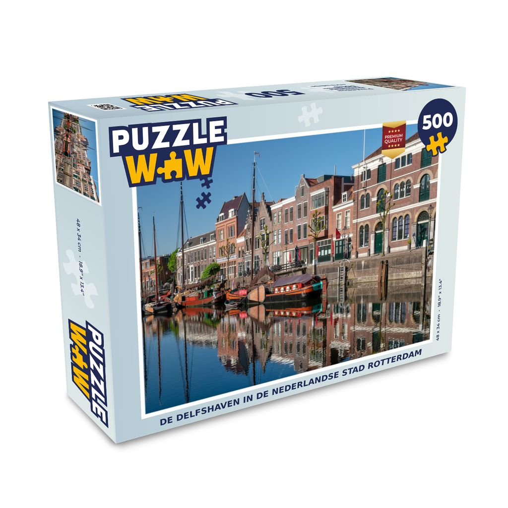 MuchoWow® Puzzle 500 ks Rotterdam - leto - reflexia Obrázok produktu 