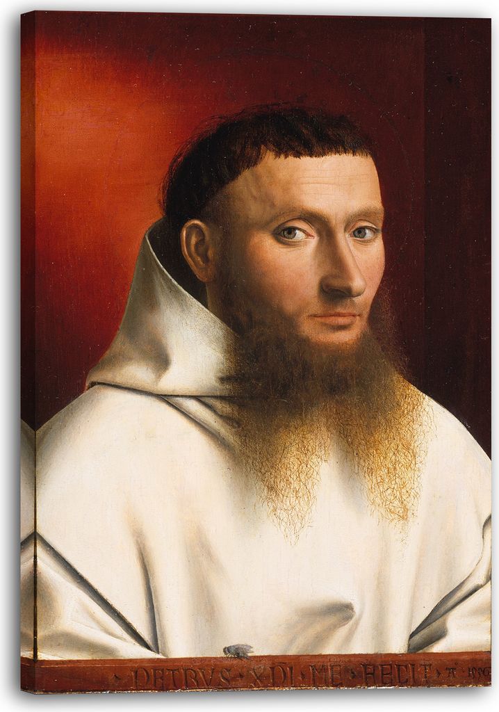 Leinwandbild (80x120cm): Petrus Christus (Niederländer, Baarle-Hertog (Baerle-Duc), tätig bis 1444-gest. 1475/76 Brügge) - Portrait eines Kartä...