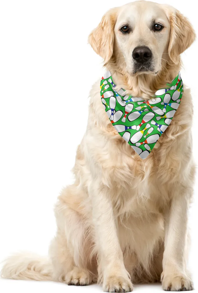 Idee Regalo Cani: Bandana ABAKUHAUS Bowling 40x40 Verde Multicolore