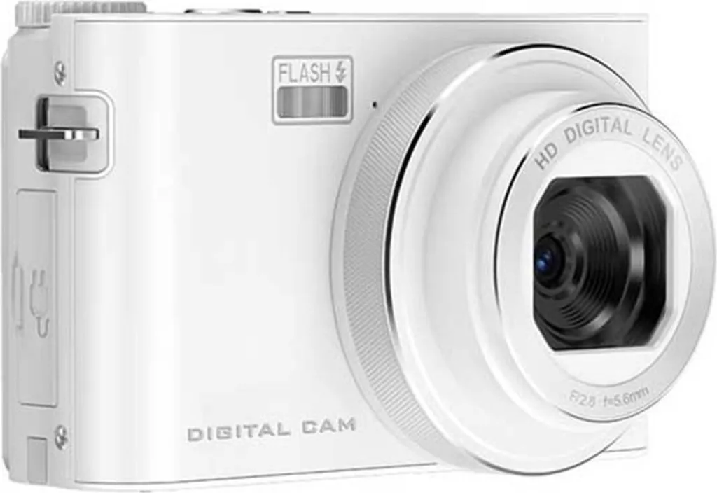 Appareil Photo Numérique 4K avec Écran Tactile et MP3 Blanc