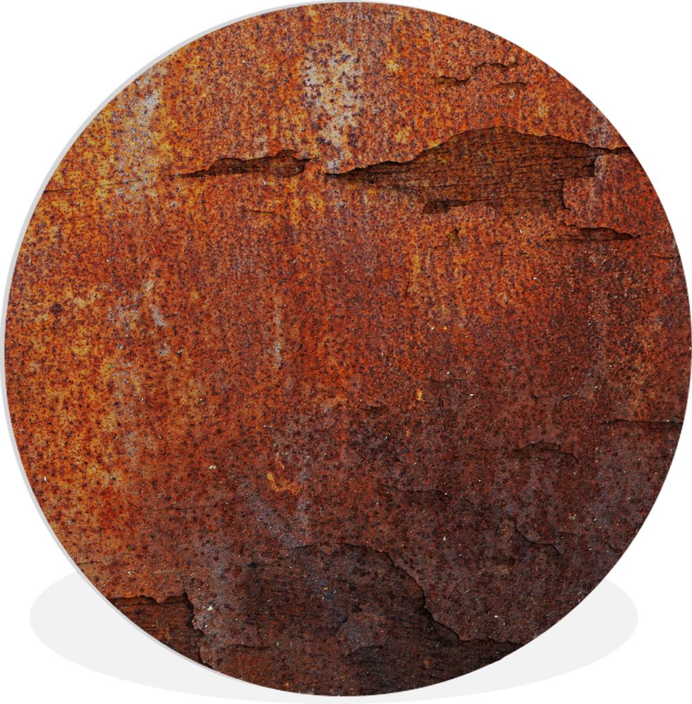 MuchoWow Rundes Wandbild - Runde Bilder Rost - Vintage - Stahl Ø 30 cm Kreis Wanddekoration Kunststoff - Wandkreis - Wandschmuck - Schlafzimmer ...